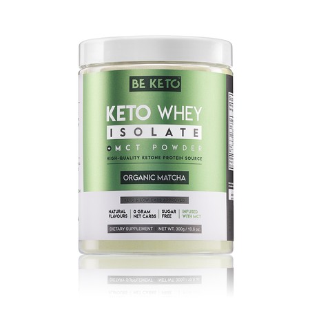 BeKeto Izolat Białka z olejem MCT Organiczna Matcha 300 g