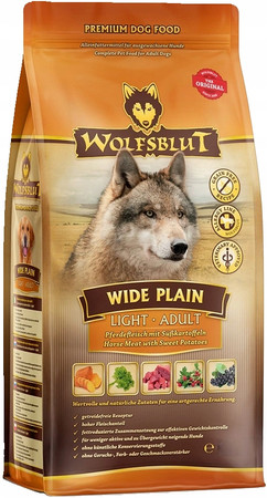 Wolfsblut Wide Plain Light 2kg – konina i bataty | Karma dla psów z nadwagą