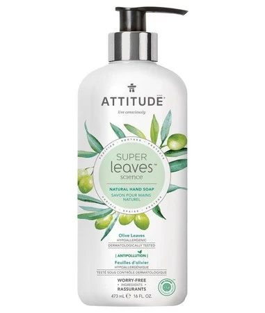 Attitude, Super Leaves, Mydło do rąk, Liście oliwki, 473ml