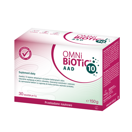 Omni-Biotic® 10 Aad probiotyk przy antybiotykoterapii 30 sasz. x 5 g vege