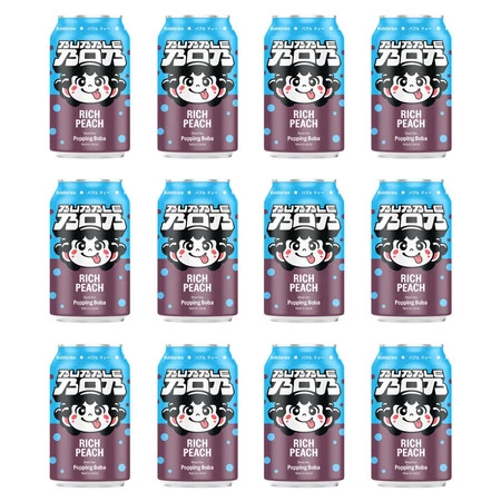 Zestaw 12x Popping Bubble Bob napój 330ml smak brzoskwinia