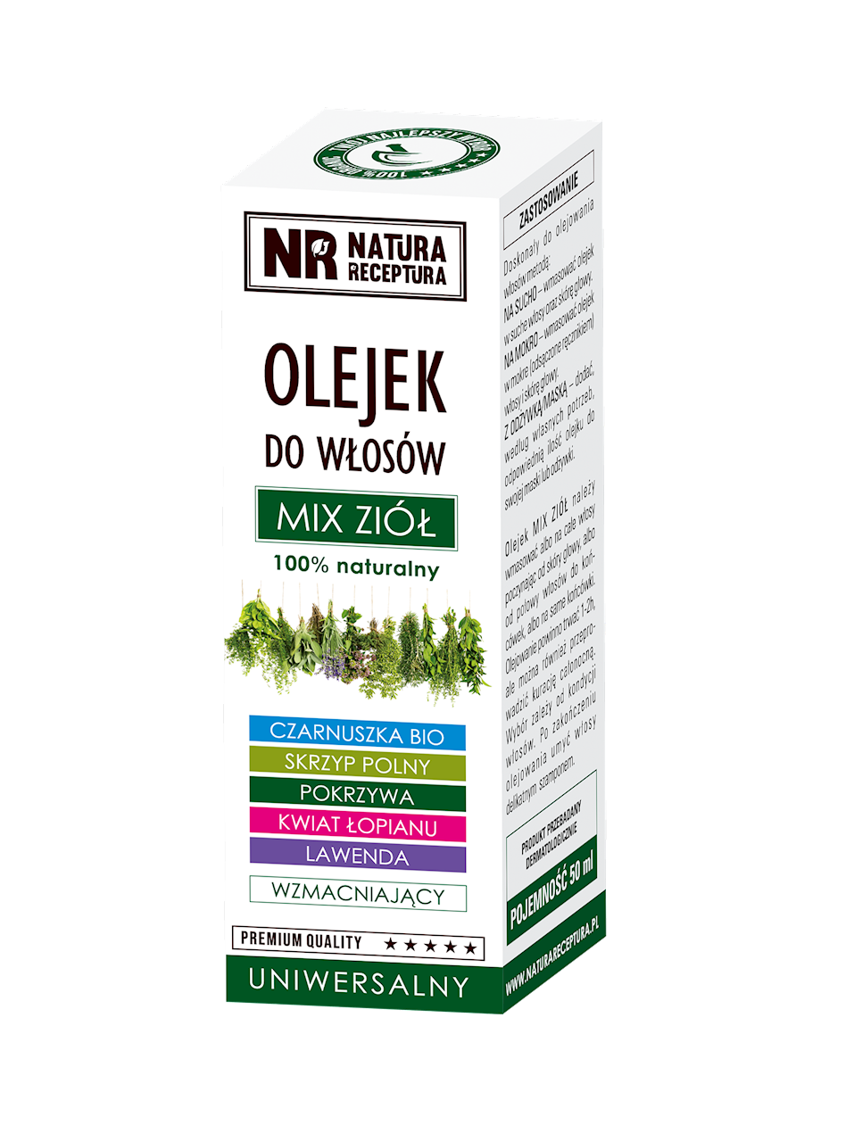 Olejek do włosów mix ziół 50ml NATURA RECEPTURA