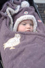 Lodger Dwuwarstwowa zimowa czapeczka z polaru wrzosowa Fleece Mauve 6-12 m