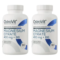 Zestaw 2x OstroVit Cytrynian Magnezu 400 mg + B6 90 tabl.
