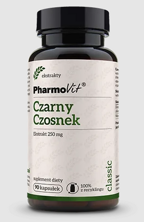 PHARMOVIT CZARNY CZOSNEK EKSTRAKT (250 mg) BEZGLUTENOWY 90 KAPSUŁEK