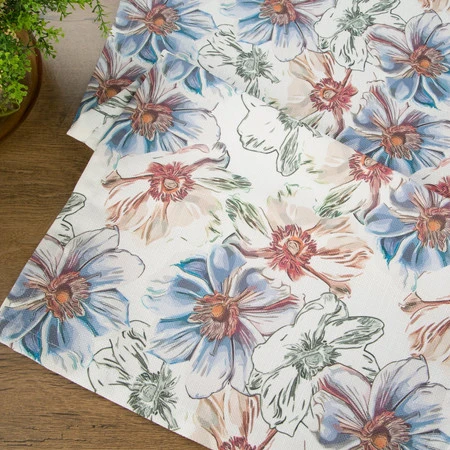 OBRUS FLORE 7 40 X 140 CM BIAŁY