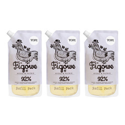 Zestaw: 3x Yope - Mydło w płynie. Figa. Uzupełnienie - 500 ml