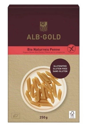 MAKARON (RYŻOWY RAZOWY) PENNE BEZGLUTENOWY BIO 250 g - ALB GOLD