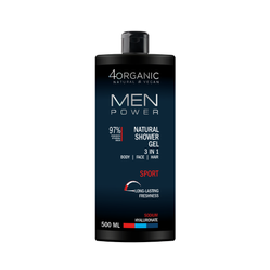 4Organic Naturalny żel pod prysznic 3w1 Men Power Sport 500ml