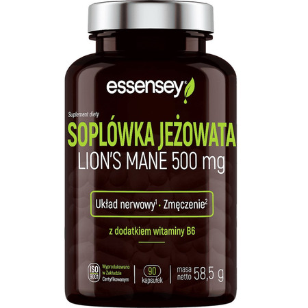 Essensey Soplówka Jeżowata + witamina B6 na wsparcie układu nerwowego 90 kaps.
