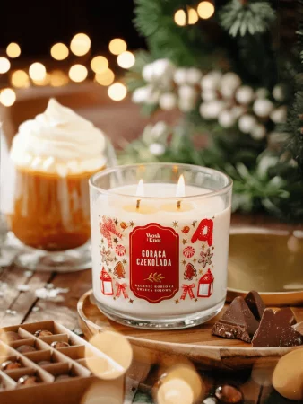 Wosk i Knot  Śweica Sojowa Gorąca Czekolada  dwuknotowa 400ml