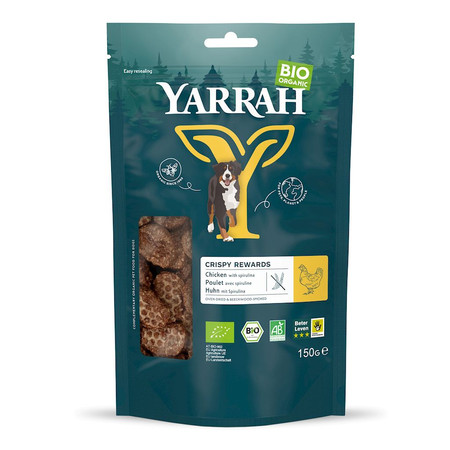 (DLA PSA) PRZYSMAK - KĄSKI Z KURCZAKIEM I SPIRULINĄ BIO 150 g - YARRAH