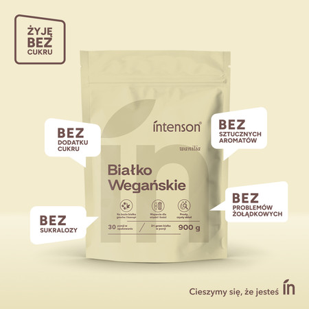 Intenson Wegańskie białko smak wanilia 900g