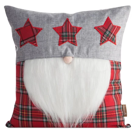 Poszewka świąteczna 45x45 cm – Skrzat z futerkową brodą