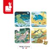Janod Puzzle progresywne w walizce Dinozaury 4 układanki – 6, 9, 12 i 16 elementów 2+, Made in France (stary indeks: J02657)