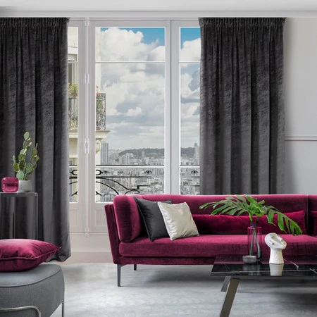 ZASŁONA GOTOWA RIVA NA TAŚMIE 140 X 270 CM CZARNY