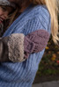 Lodger Polarowe rękawiczki niemowlęce wrzosowe Fleece 0-12 m