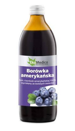 Ekamedica Borówka Amerykańska 0,5L Sok 100%