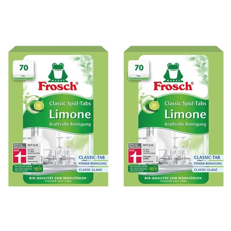Zestaw 2x Frosch Limonkowe tabletki do zmywarek, 70 szt.