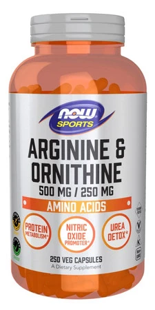 Now - Arginine, ornithine - 250 kaps