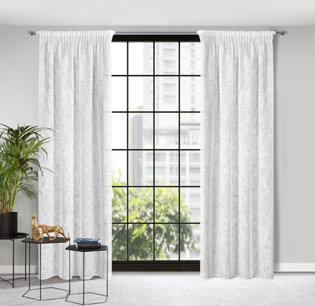 ZASŁONA GOTOWA LIREN NA TAŚMIE 140 X 270 CM BIAŁY