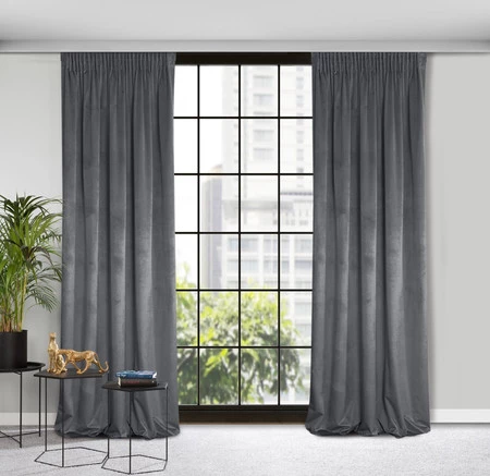 ZASŁONA GOTOWA D91 ROSA NA TAŚMIE 140 X 270 CM GRAFITOWY