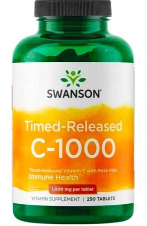 Swanson Witamina C 1000 O Przedłużonym Wchł. 250 T