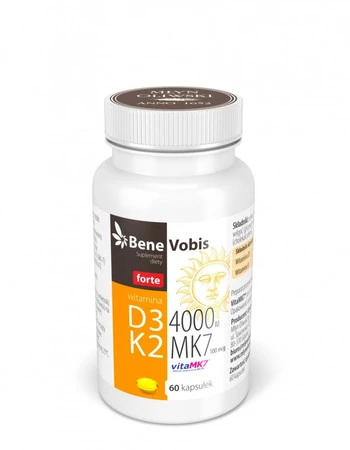 Bene Vobis Witamina D3 FORTE 4000IU + K2 MK7 100µg 60 kaps.