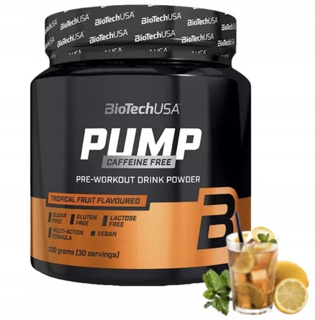 BioTech USA Pump Caffeine free przedtreningówka 330 g smak owoce tropikalne