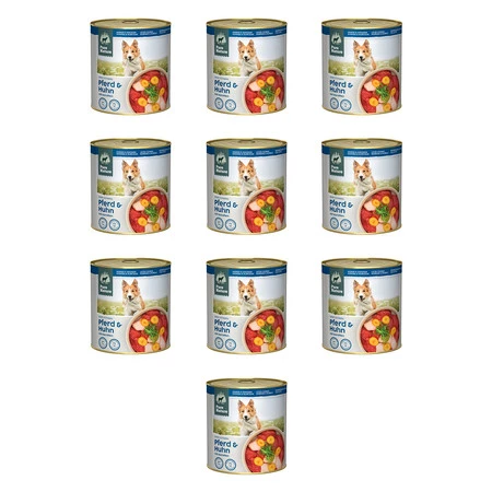 Zestaw 10x PURE NATURE DOG Pferd Huhn - konina i kurczak z marchewką i algami dla dorosłych psów (800g)