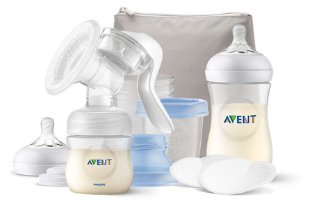 AVENT LAKTATOR MANUALNY SCF430/16 ZESTAW: BUTELKA 125ml , SM.0+, POJEMNIKI DO PRZECHOWYWANIA x3, LAKTATOR, TORBA, WKŁADKI LAKTACYJNE