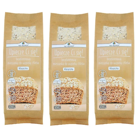 Zestaw 3x Pięć Przemian - Mieszanka do wypieku chleba klasyczna - 420 g