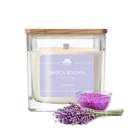Świeca sojowa o zapachu LAWENDA 450g