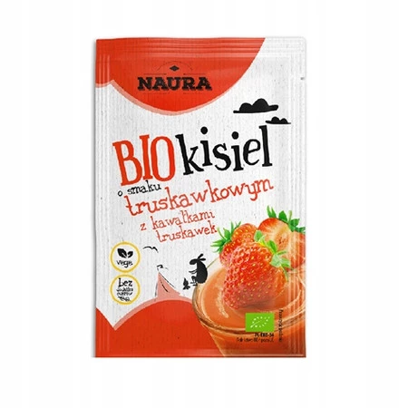 Naura Kisiel o smaku truskawkowym BIO bez dodatku cukru 38 g