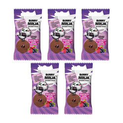 Zestaw 5x Bunny Ninja - Przekąska owocowa o smaku jabłko-malina-czarna porzeczka 15 g