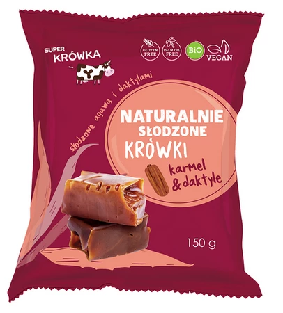 Krówki słodzone Agawą & Daktylem B/C BIO 150g