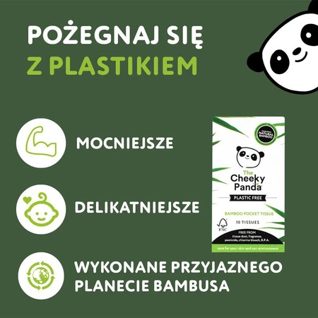 Cheeky Panda, Chusteczki higieniczne kieszonkowe, 10 szt.