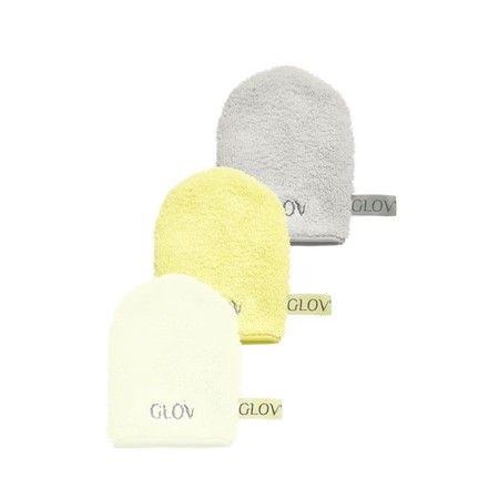 Water-Only Skin zestaw rękawiczek do demakijażu i oczyszczania twarzy Baby Banana + Ivory + Silver Stone 3szt