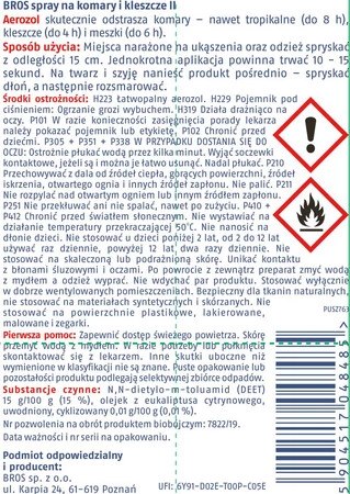 BROS Spray na komary i kleszcze 90 ml