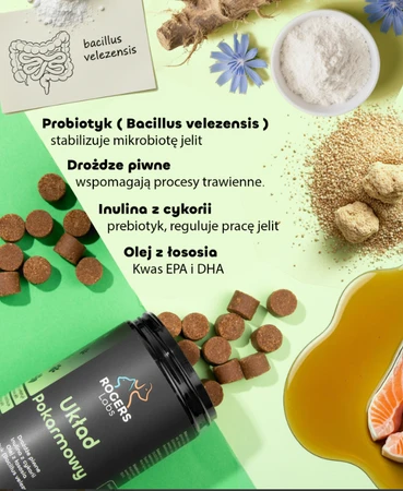 Rogers Labs Układ Pokarmowy - przysmak - kąsek funkcjonalny dla psa - 60szt - 180 g