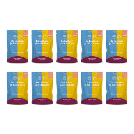 Zestaw 10x HERRMANN'S Selection Cat Lachs Huhn - łosoś i bio kurczak (100g)