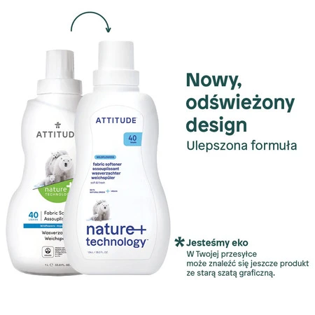 Attitude NATURE+, Płyn do płukania tkanin o zapachu polnych kwiatów, 1040 ml