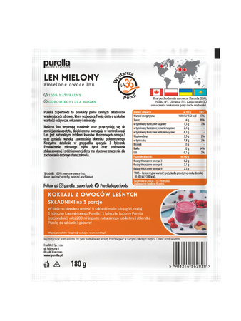 Purella Superfoods Len mielony odtłuszczony 180g