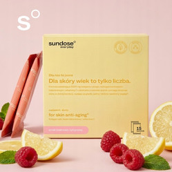 Sundose Everyday Dla skóry wiek to tylko liczba na wsparcie prawidłowej kondycji skóry 15 saszetek smak malina cytryna