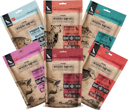 WIEJSKA ZAGRODA Jagnięce Kąski Przysmak dla psa 100g