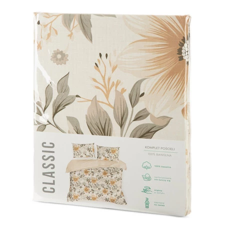 Komplet pościeli bawełnianej Sonia 31, 220 x 200 cm, Jasnokremowy