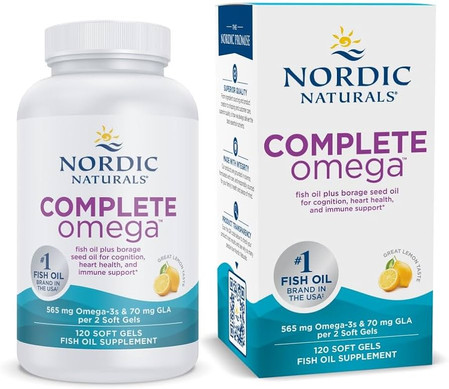 Nordic Naturals Complete Omega z GLA kwasy tłuszczowe EPA i DHA + GLA 120 kaps. smak cytryna