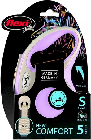 FLEXI NEW COMFORT Smycz taśmowa S / 5m różowa