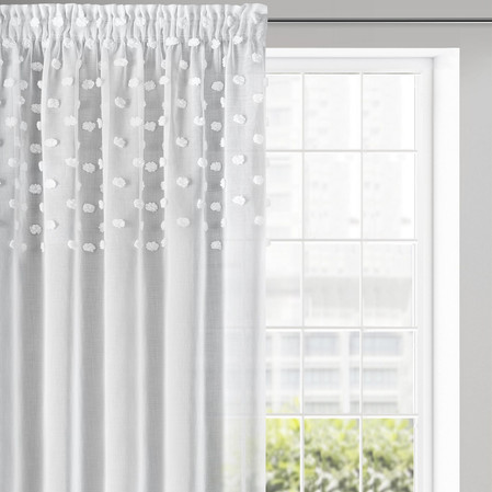 ZASŁONA GOTOWA D91 STELLA NA TAŚMIE 140 X 270 CM BIAŁY