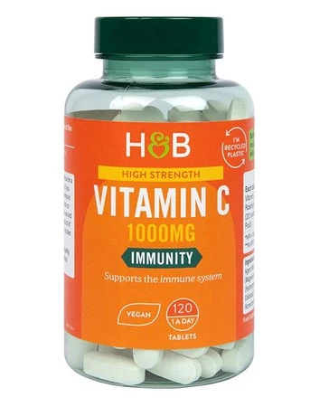 Holland & Barrett High Strength Vitamin C 1000 mg na wsparcie odporności 120 tabnl. vege